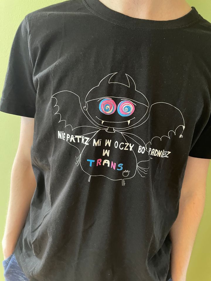 Koszulka Nie patrz mi w oczy bo wpadniesz w trans - krój unisex