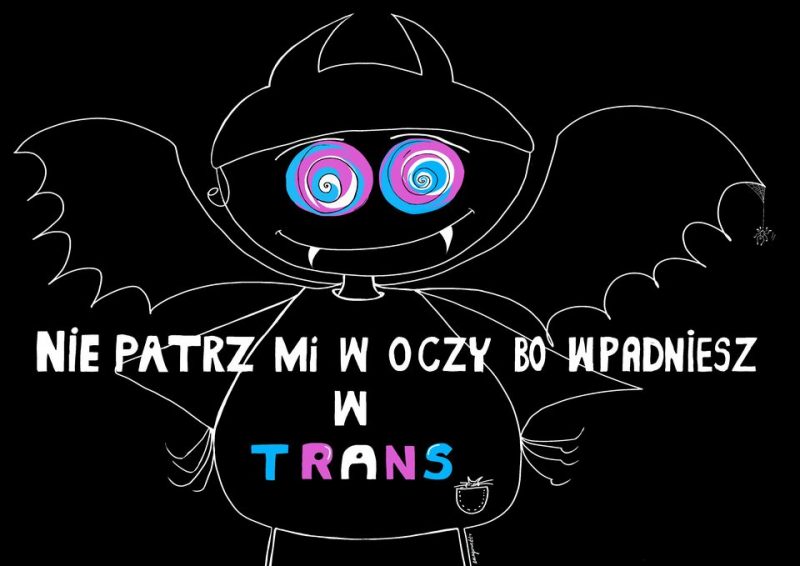 Koszulka Nie patrz mi w oczy bo wpadniesz w trans - krój unisex - obrazek 2